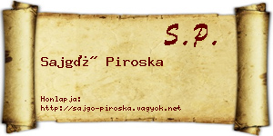 Sajgó Piroska névjegykártya