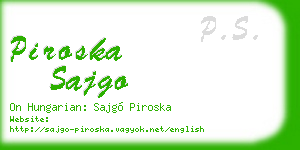 piroska sajgo business card